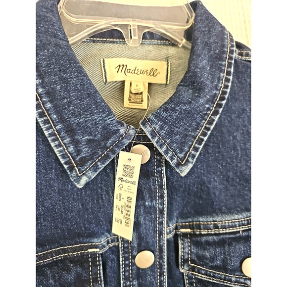 MADEWELL ~Woman Size S~ Blue Denim Vest Button-Up, Pockets NWT. - Picture 2 of 13